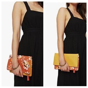 Rachel Pally Reversible Clutch - Mustard / Floral Print